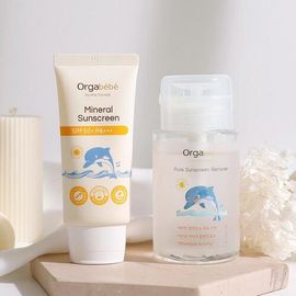 ORGABEBE Mineral Sunscreen SPF50+ PA+++ 50g – 100% Mild Non-Nano Formula, Water-Resistant, Eye-Safe UV Protection for Kids’ Sensitive Skin _ Made in KOREA 